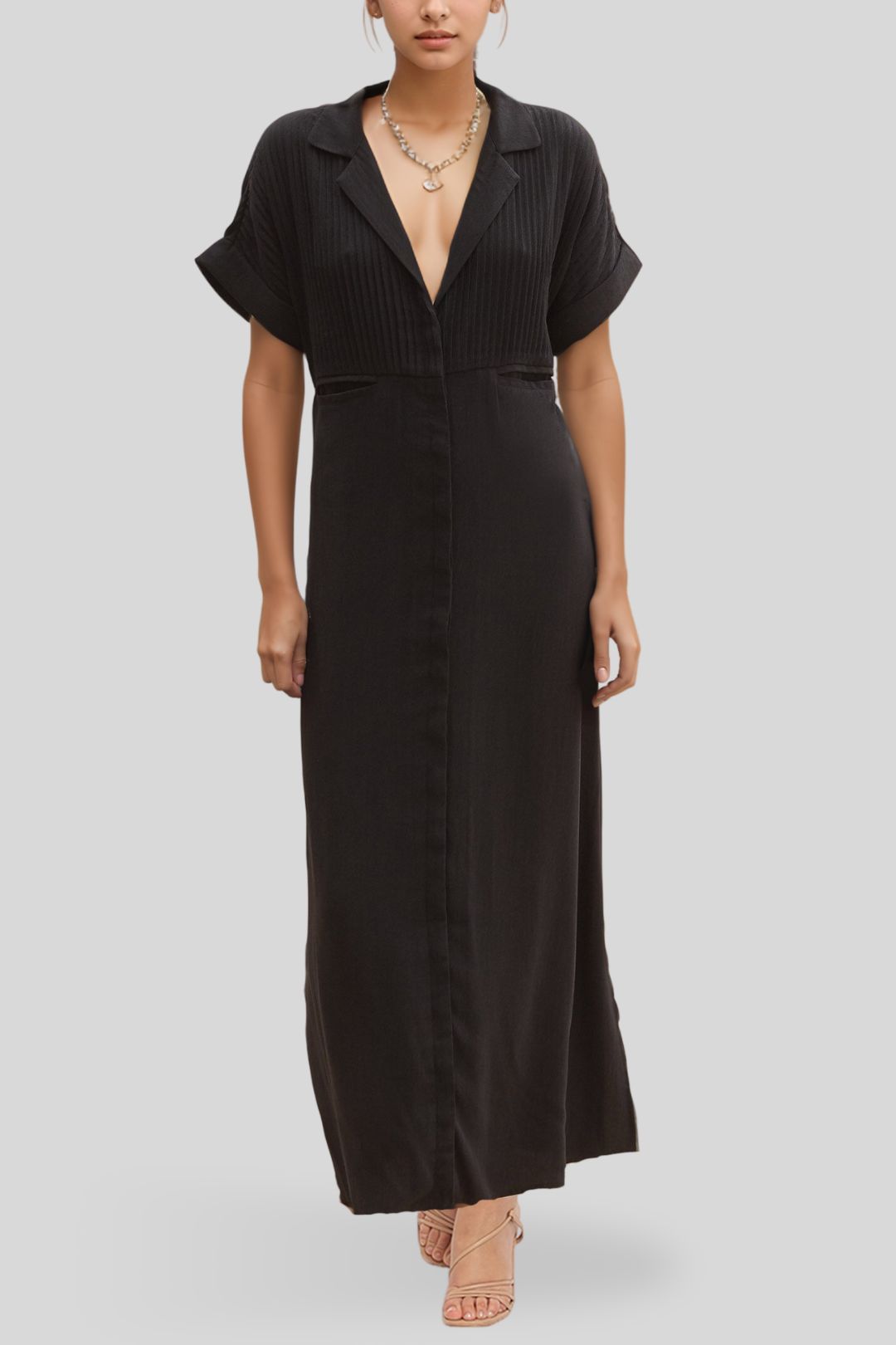 SANCIA Anjou Shirt Dress Black