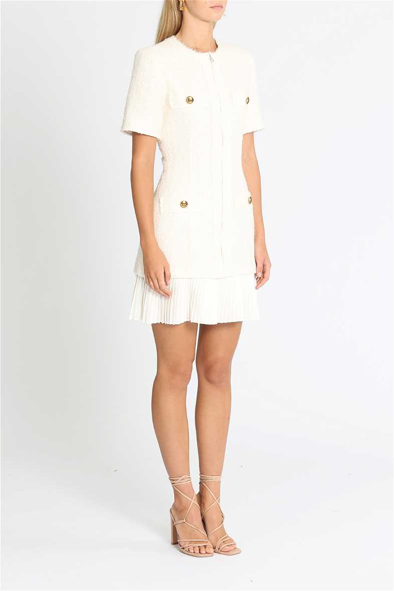 Sandro White Short Dress Short Dress With Lace Details
