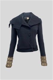 Sass and Bide - Gold Cuffed Blazer Black