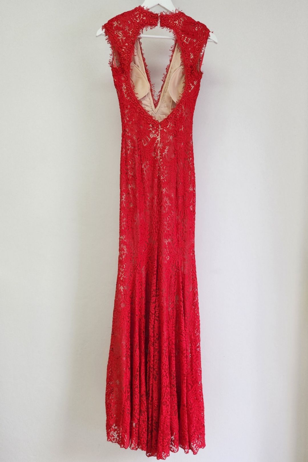 Buy Fitted Red Lace Maxi Dress | Sassy Boutique | GlamCorner