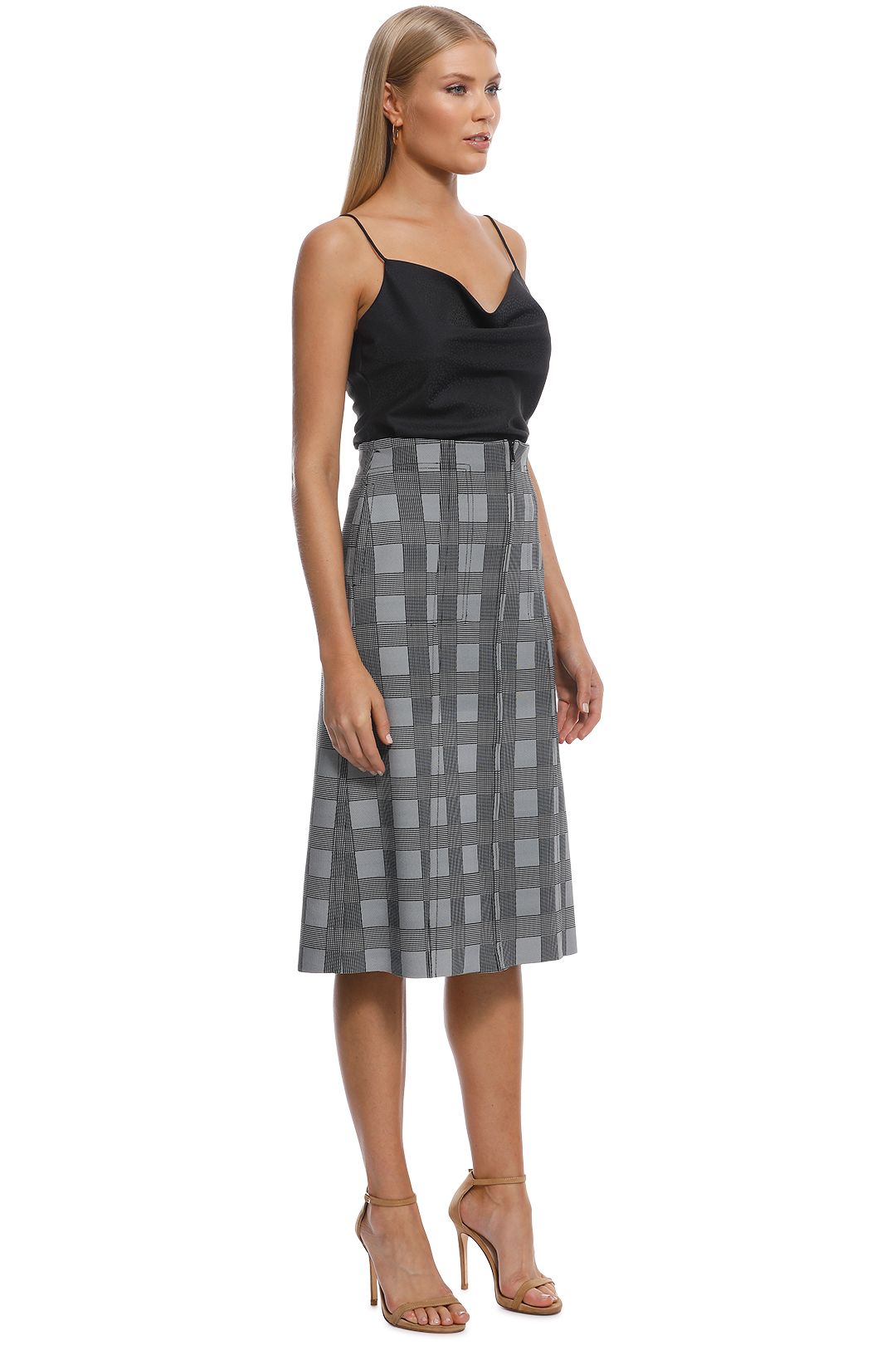Scanlan Theodore - Scuba Prince of Wales Skirt - Check - Side