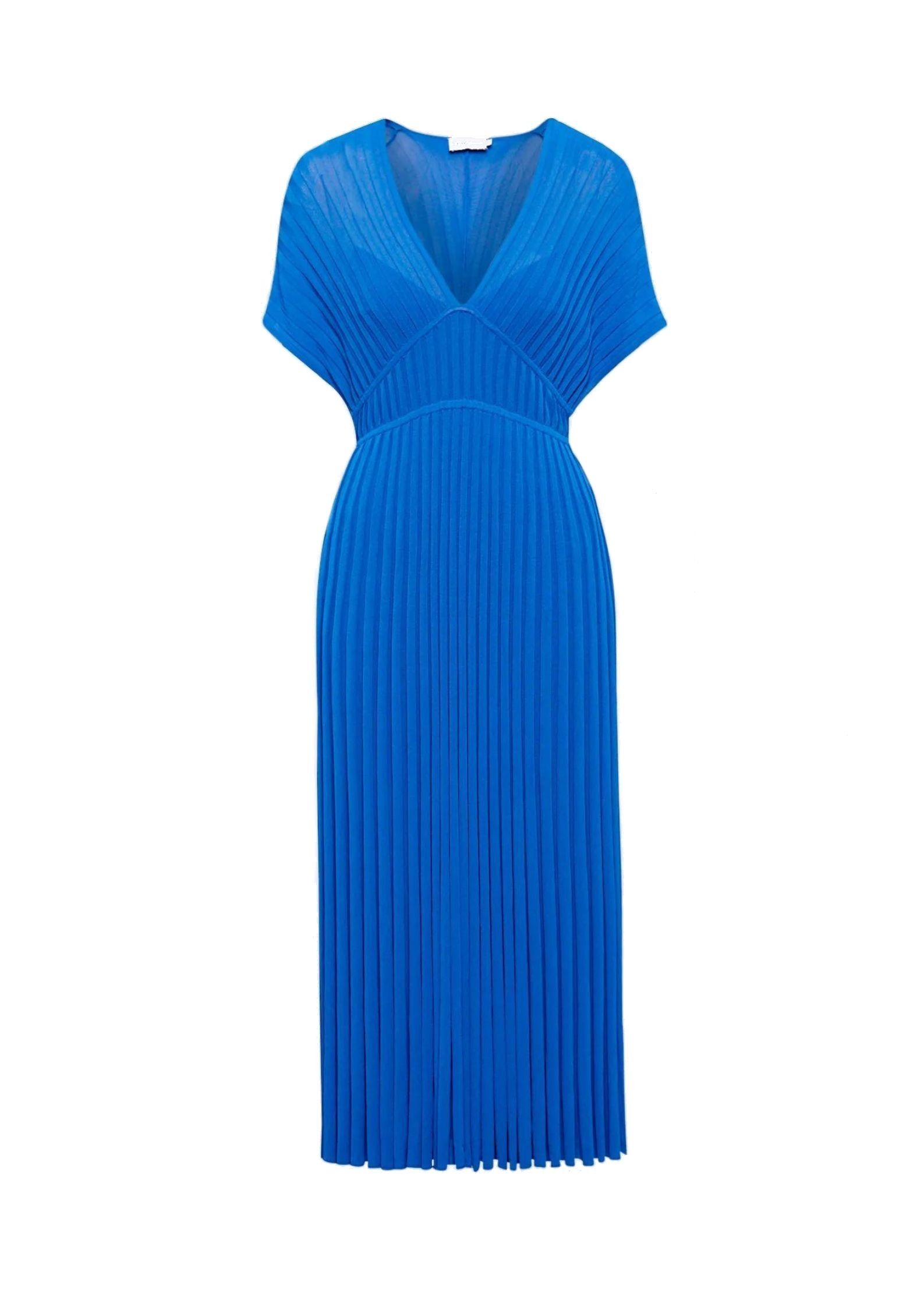 Scanlan Theodore Pleated Rib V-Neck Dress