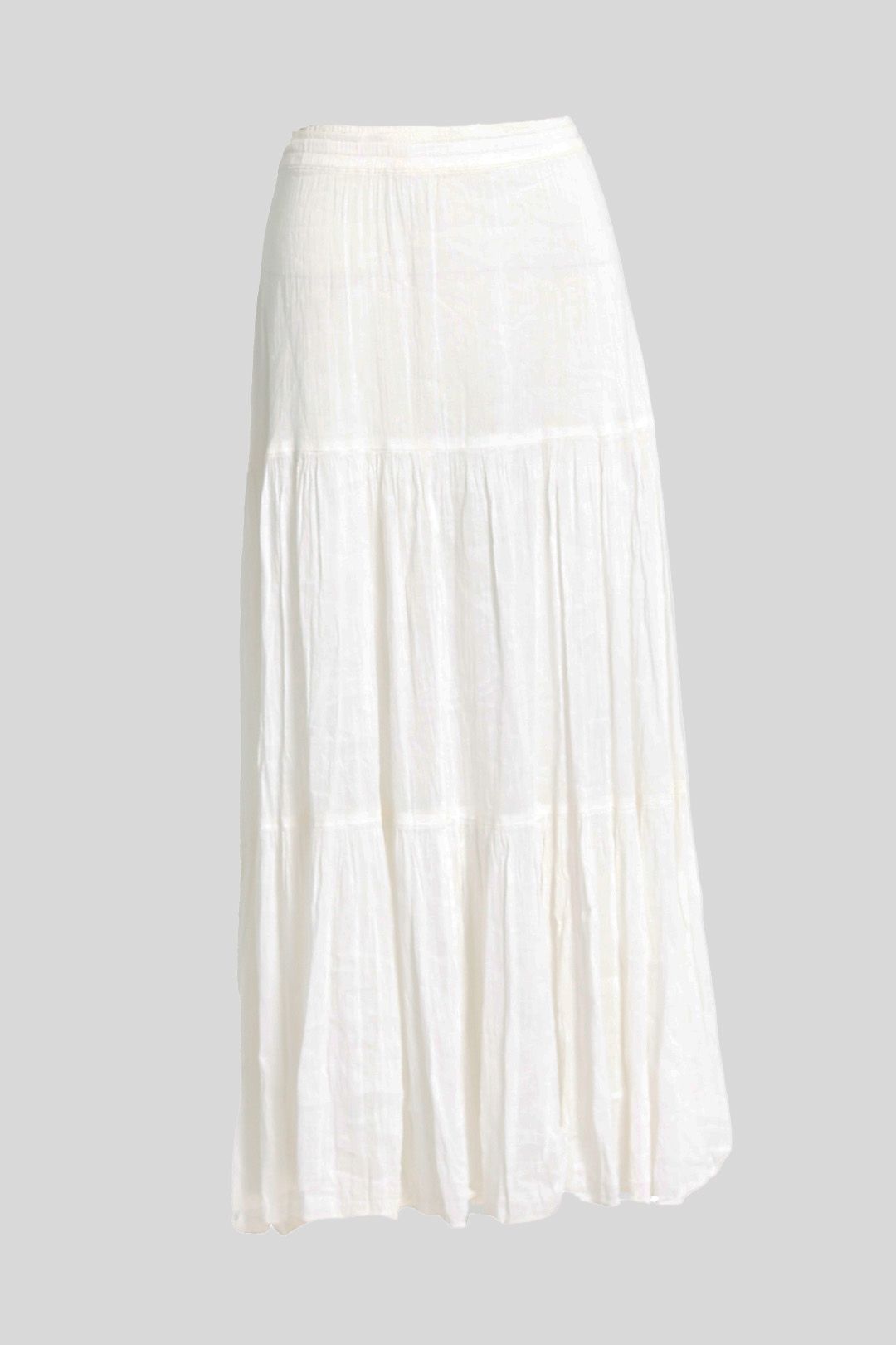 Scanlan Theodore White Tiered Maxi Skirt