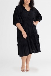 Dani Marie Scarlett Tiered Midi Dress Black