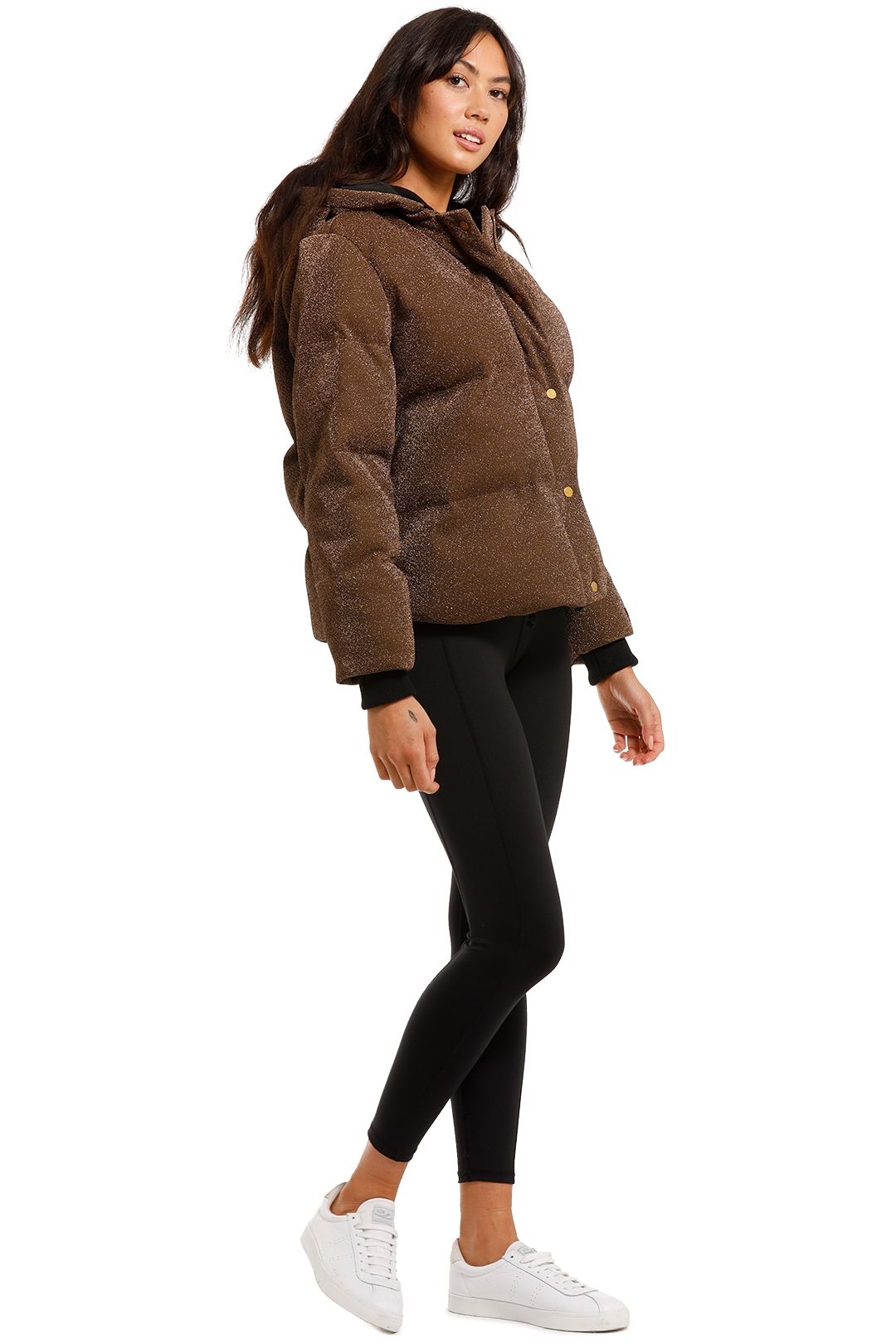Cropped metallic puffer jacket best sale