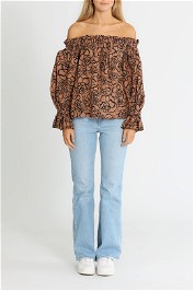 Seed Heritage Off Shoulder Top Acorn Floral