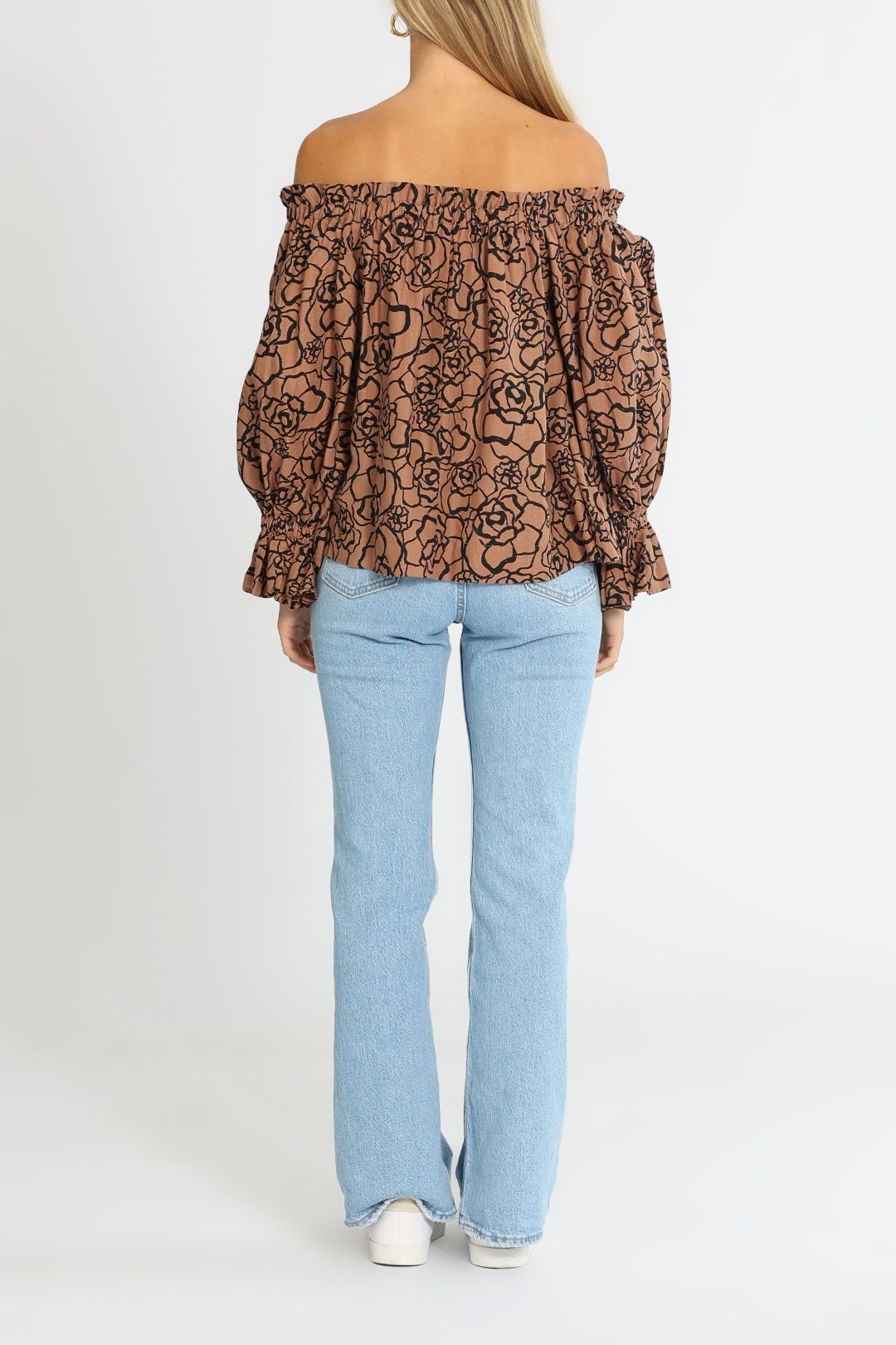 Seed Heritage Off Shoulder Top Acorn Floral Frill Neck