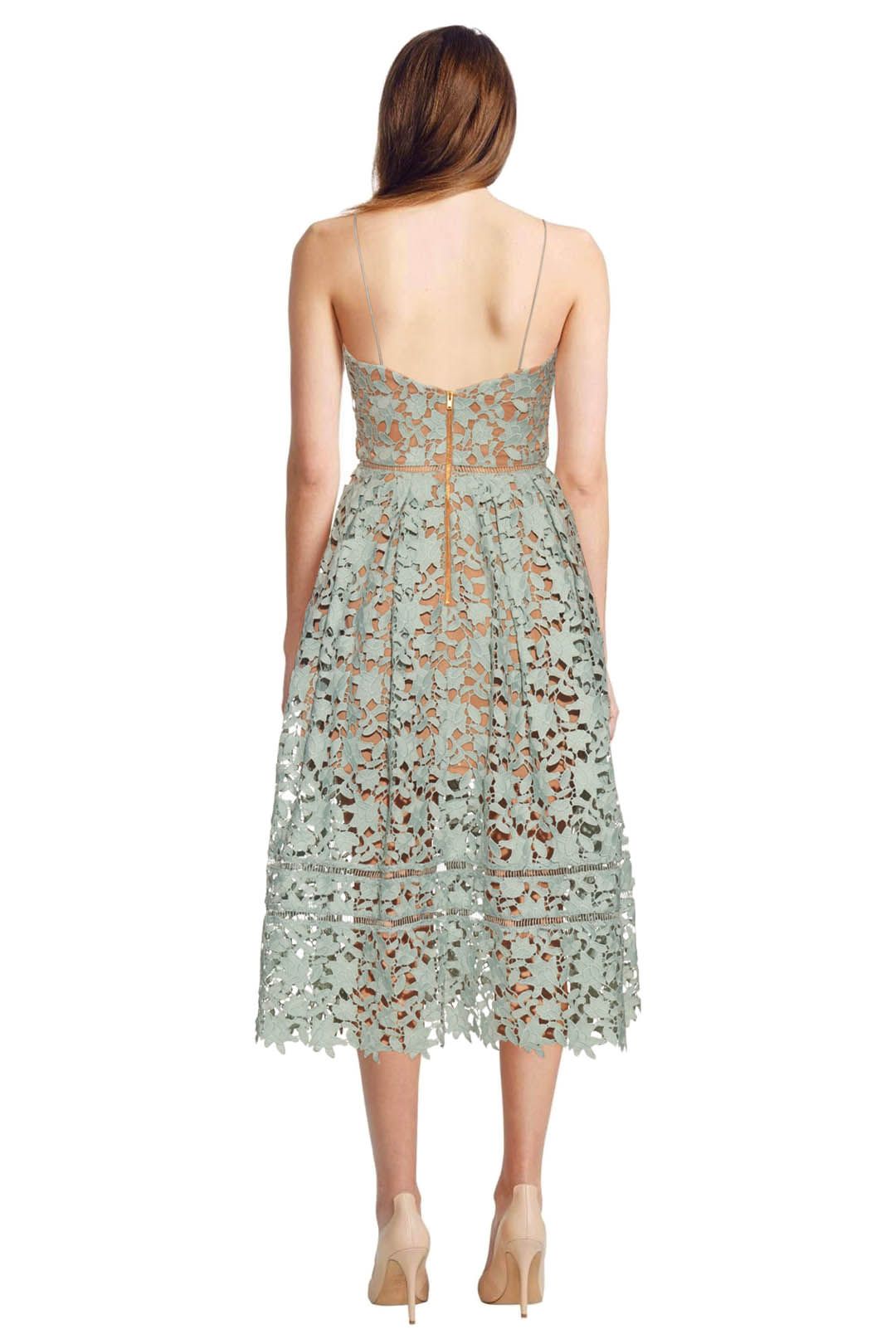 chinese dress ladies Self-Portrait - Green Rhinestone Maxi Dress