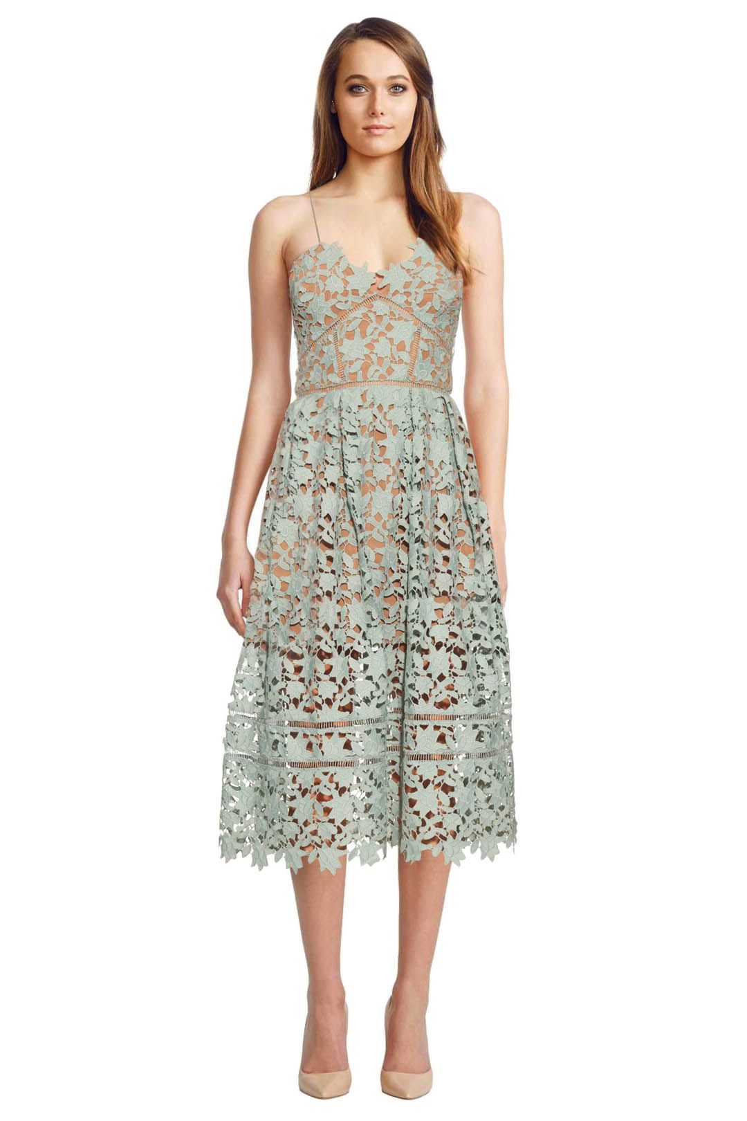 Self Portrait Azalea Lace Midi Dress Mint for Hire GlamCorner