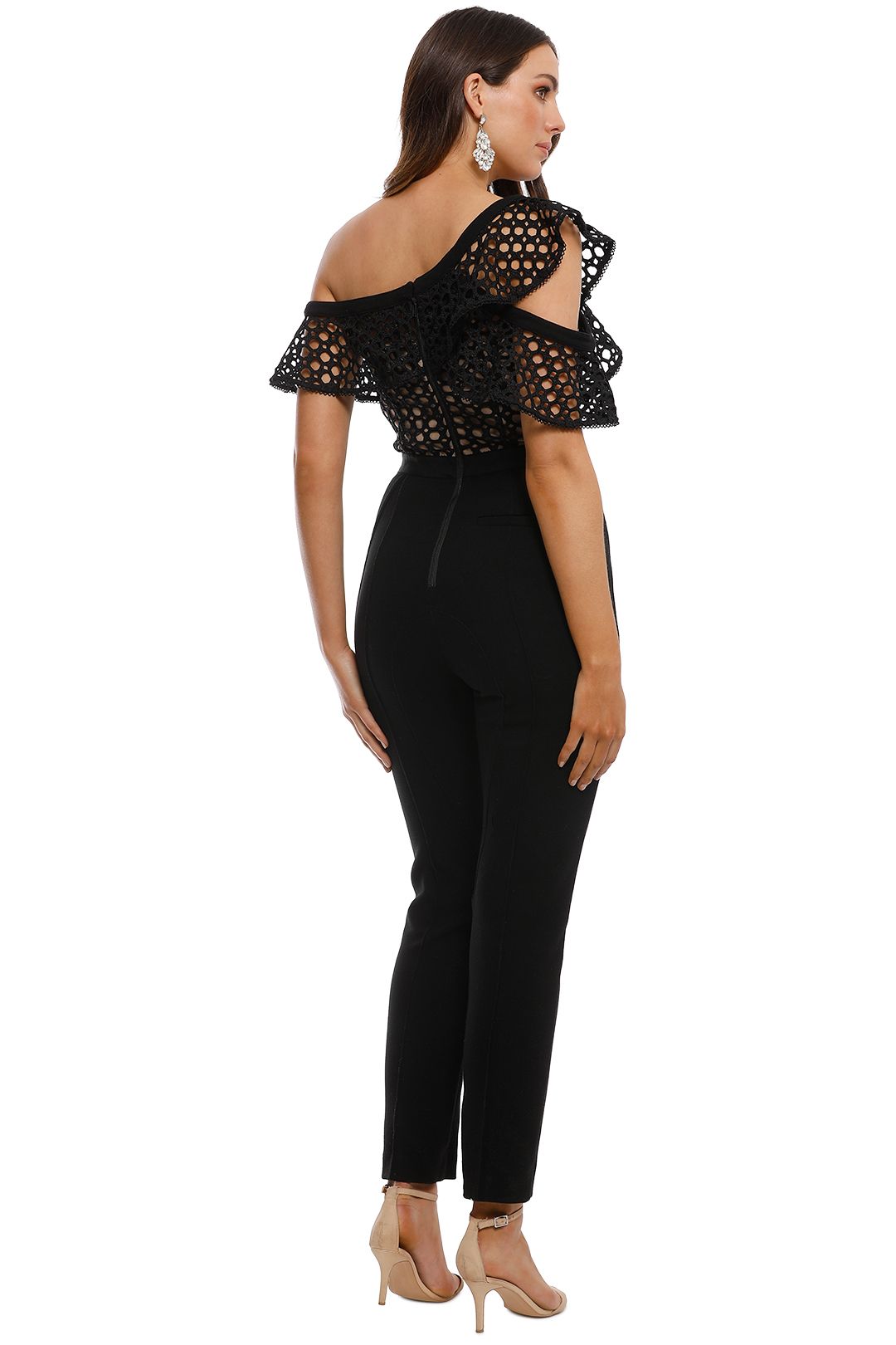 Lace Frill Jumpsuit by Self Portrait for Hire GlamCorner