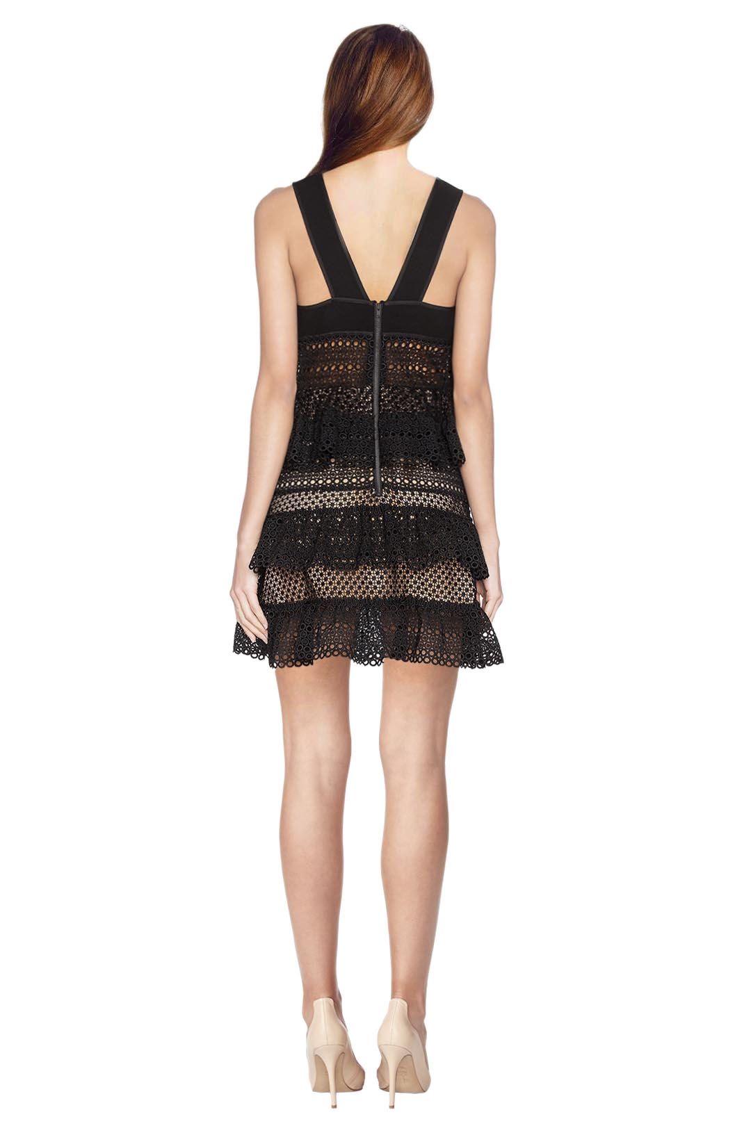 Self Portrait - Lace Up Tiered Dress for Hire | GlamCorner