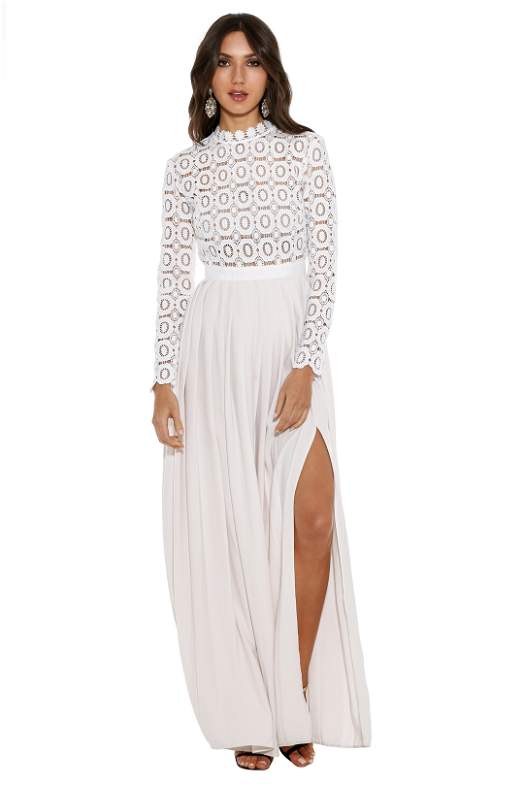 knee length dresses for ladies Green Floral Crochet Trim Button Down Maxi Dress – PinkBlush