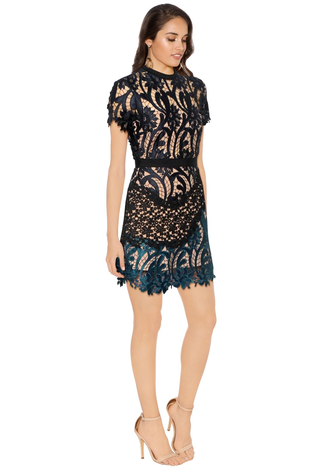Prairie Patchwork Lace Mini Dress by Self Portrait for Hire