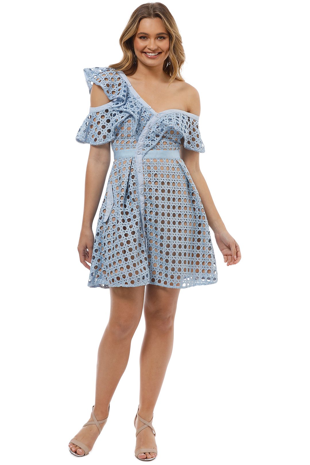 Self portrait frill sales contrast mini dress