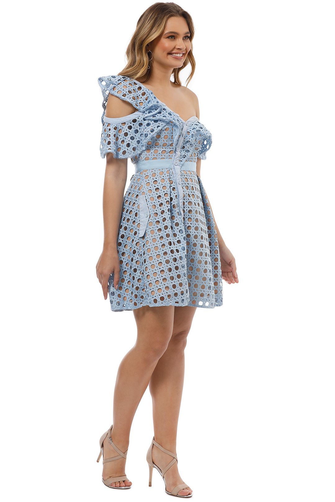 Self portrait lace frill mini dress on sale