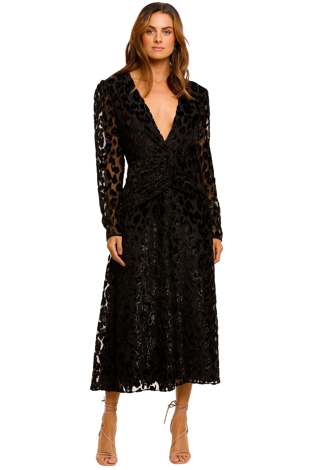 Hire Metallic Leopard Midi Dress Self Portrait GlamCorner