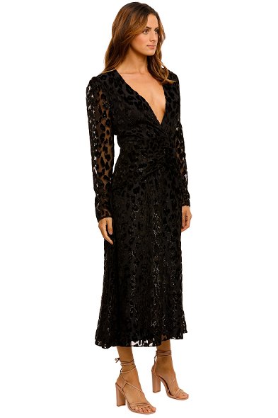 self portrait metallic leopard dress Martini Metallic Leopard Print Long Sleeve Gown (Women)