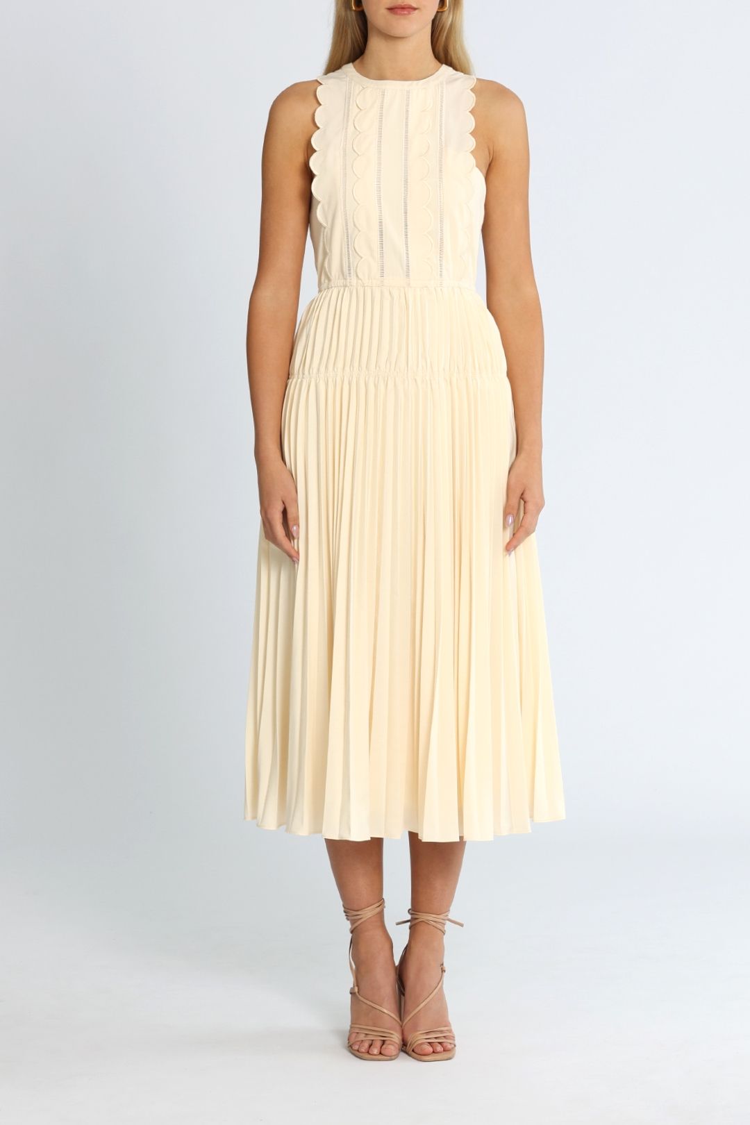 Self Portrait Scallop Midi Dress