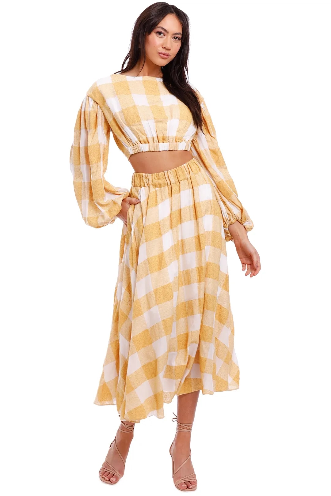 Acler Sutherland Top and Skirt Set, perfect for daytime events, available for hire