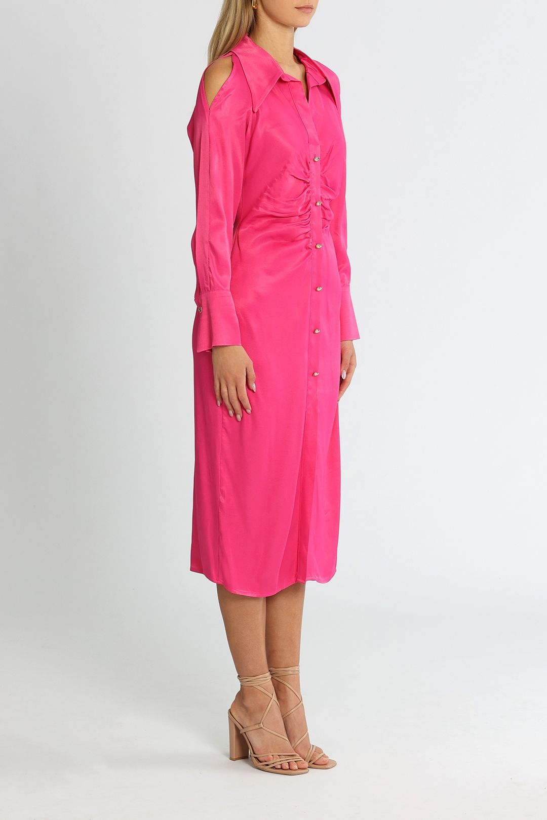 Setre Isabelle Midi Dress Fuschia Pink