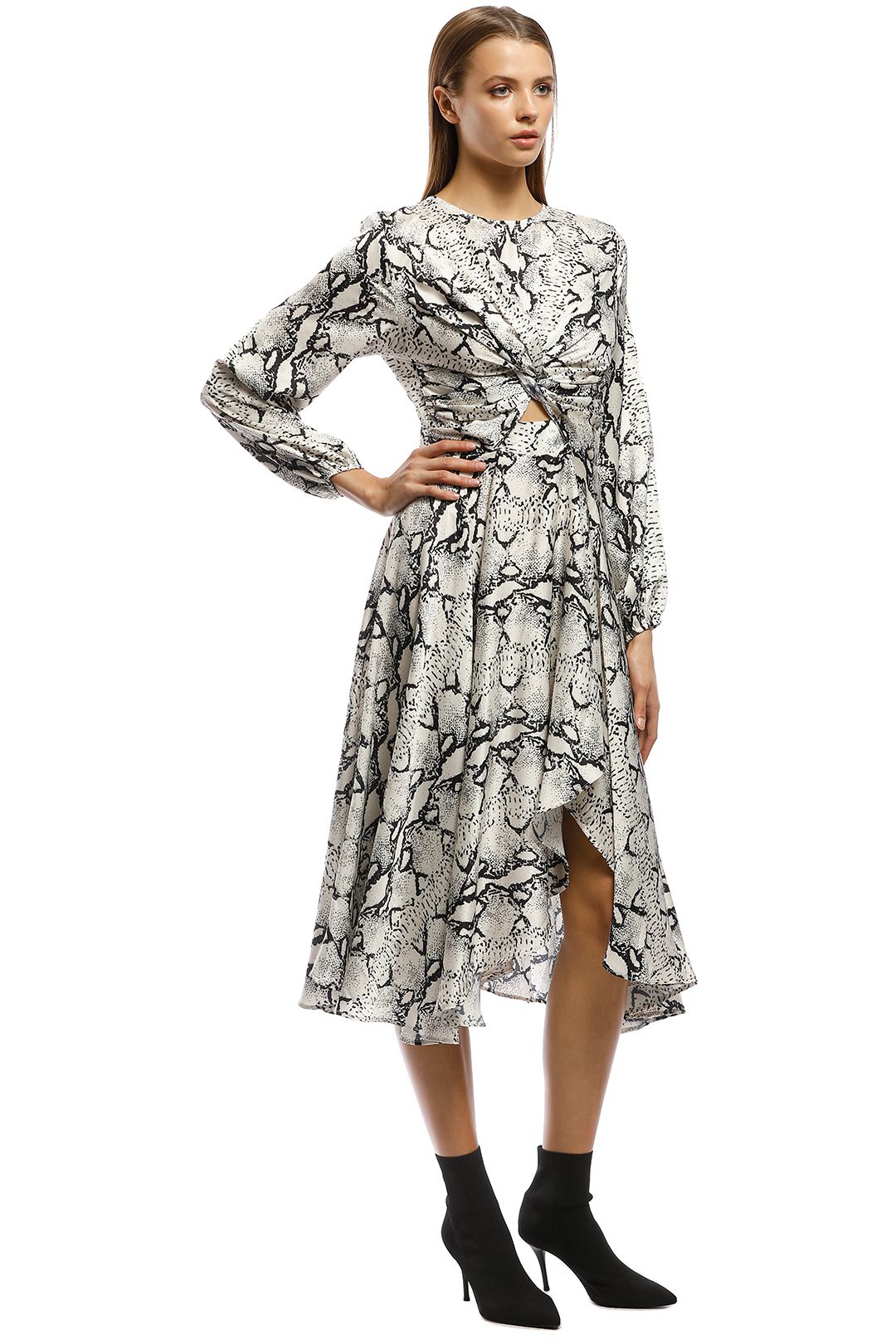 Gray snake clearance print dress