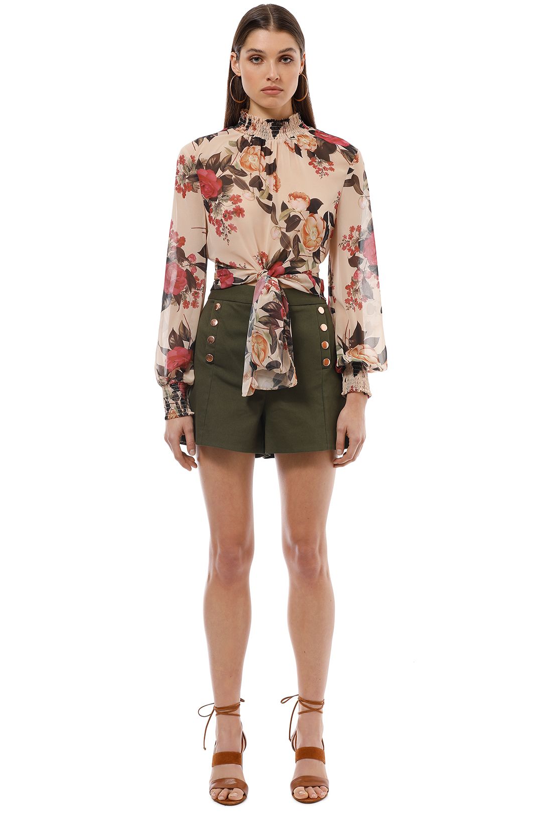 Sheike - Billy Blouse - Cream Floral - Front