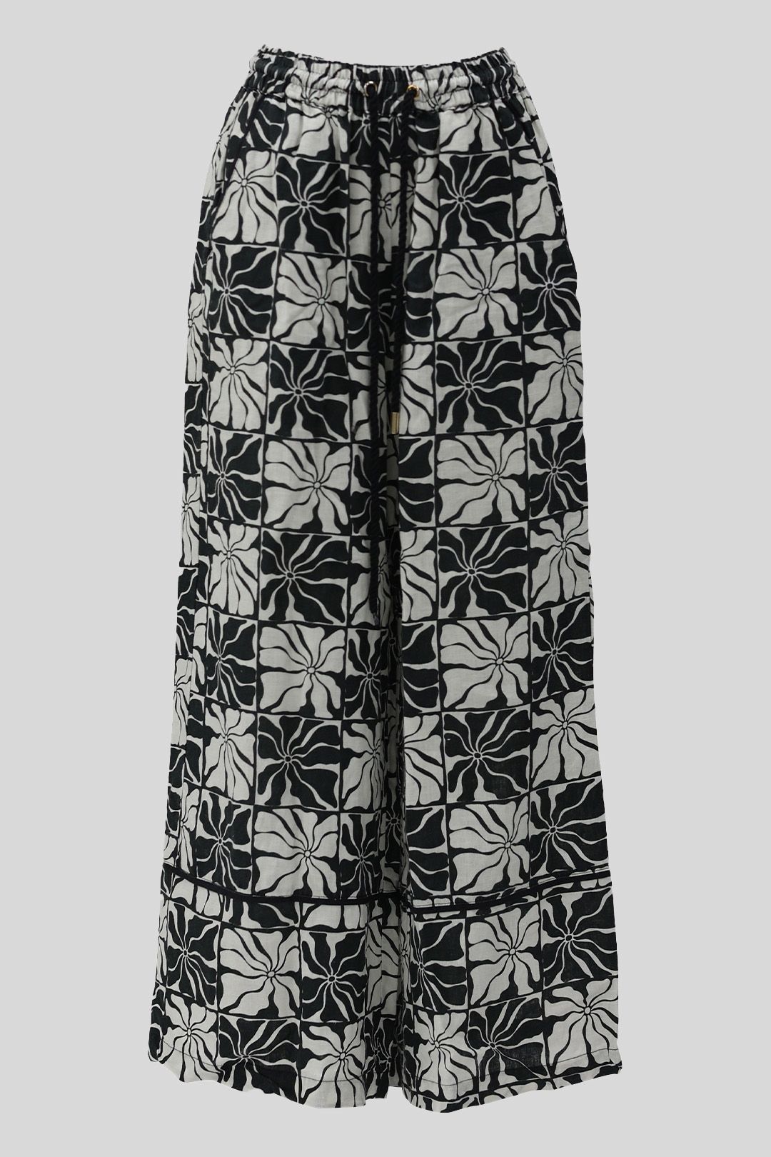 Sheike - Black and White Magnolia Linen Pants