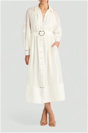 Sheike Button Front Haven Maxi Dress in Cream