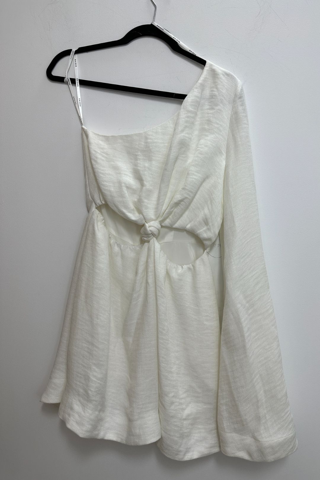 Buy One Shoulder Mini Dress in White Sheike GlamCorner