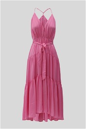 Pink Sirocco V Neck Maxi Dress