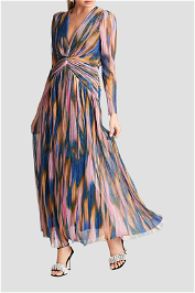 Sheike Pleated Aura Maxi Dress in Multi