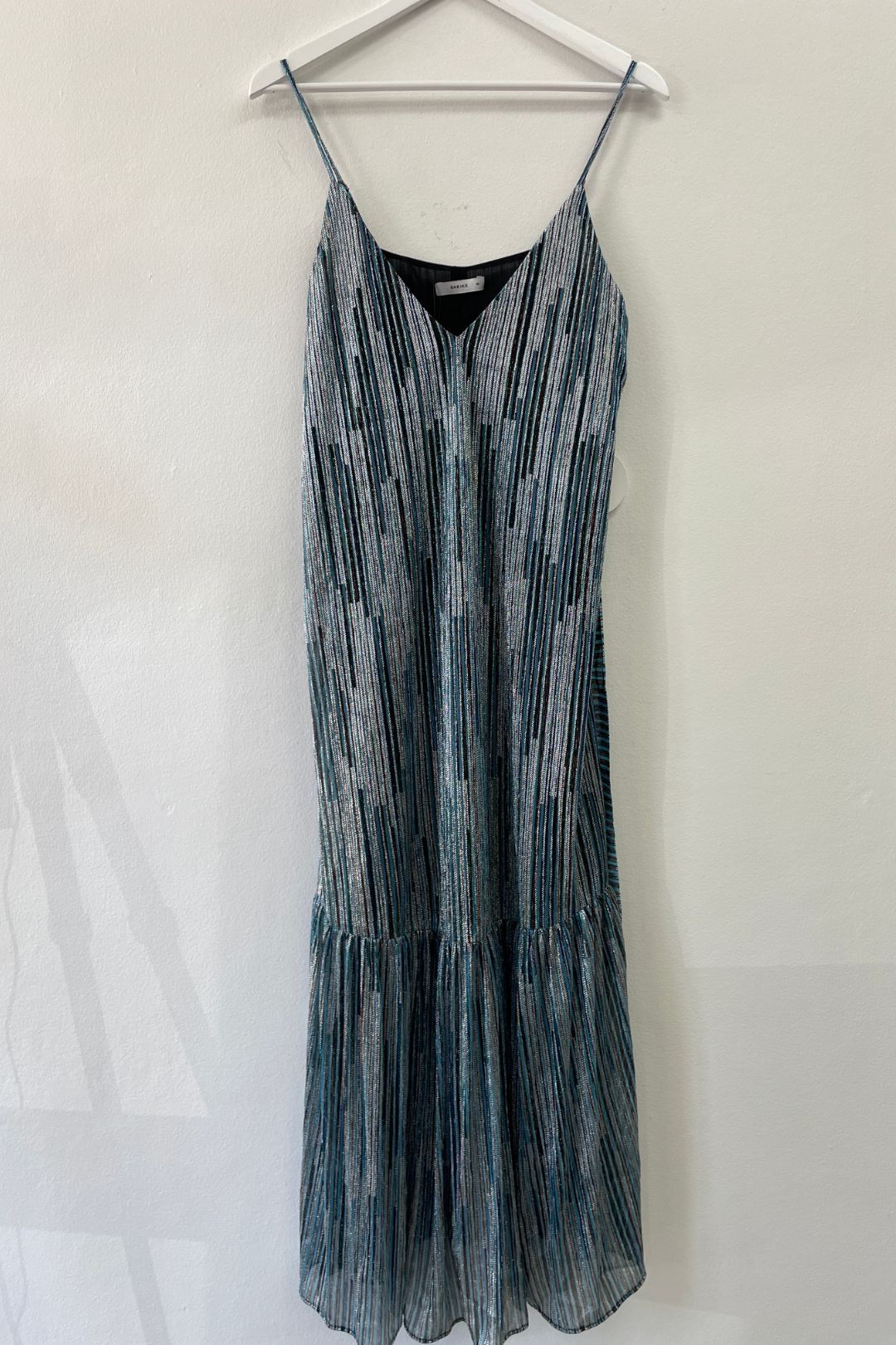 Sheike - Starlight Silver Blue Metallic Dress