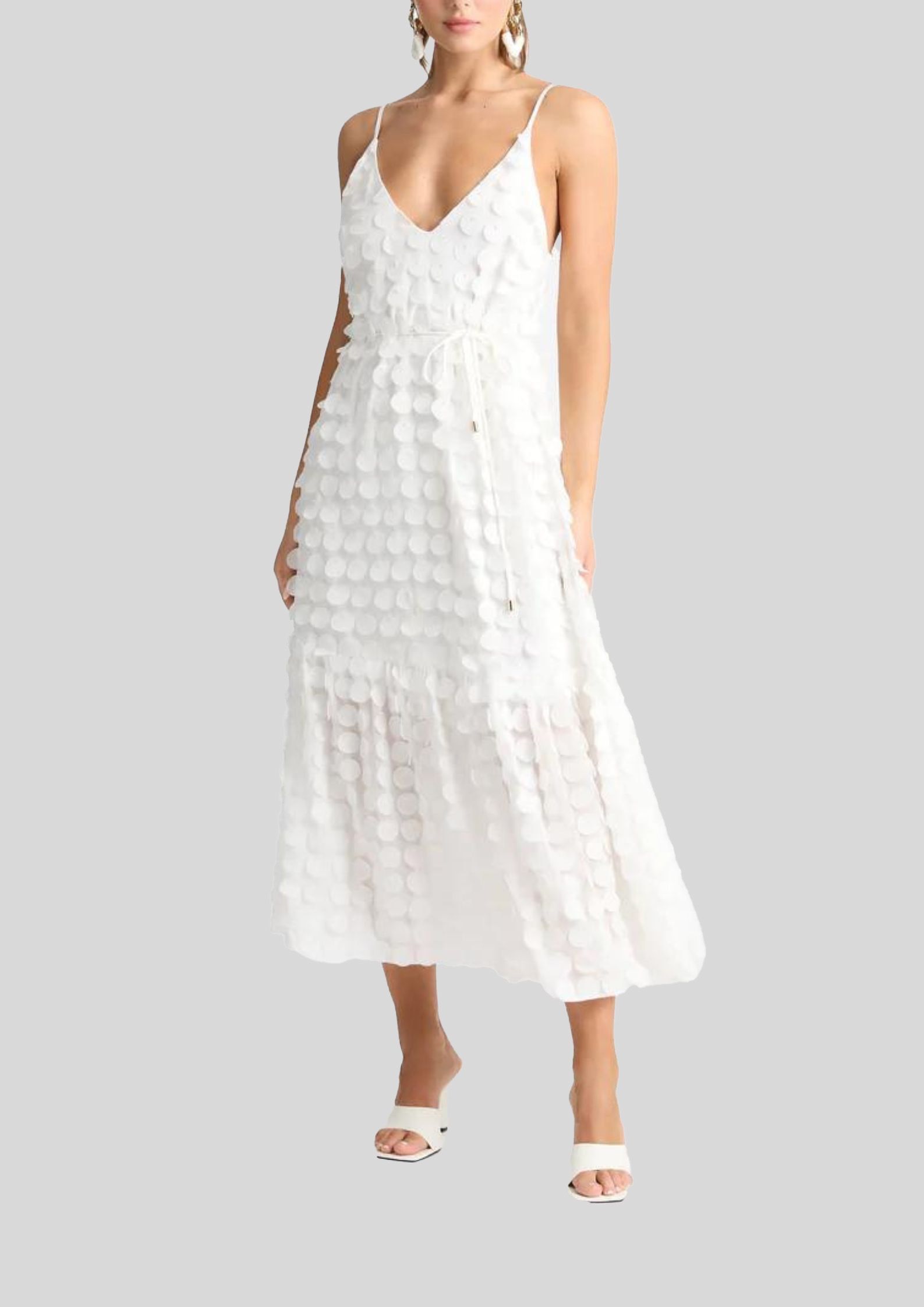 Buy White Heaven Sent V Neck Maxi Dress Sheike GlamCorner