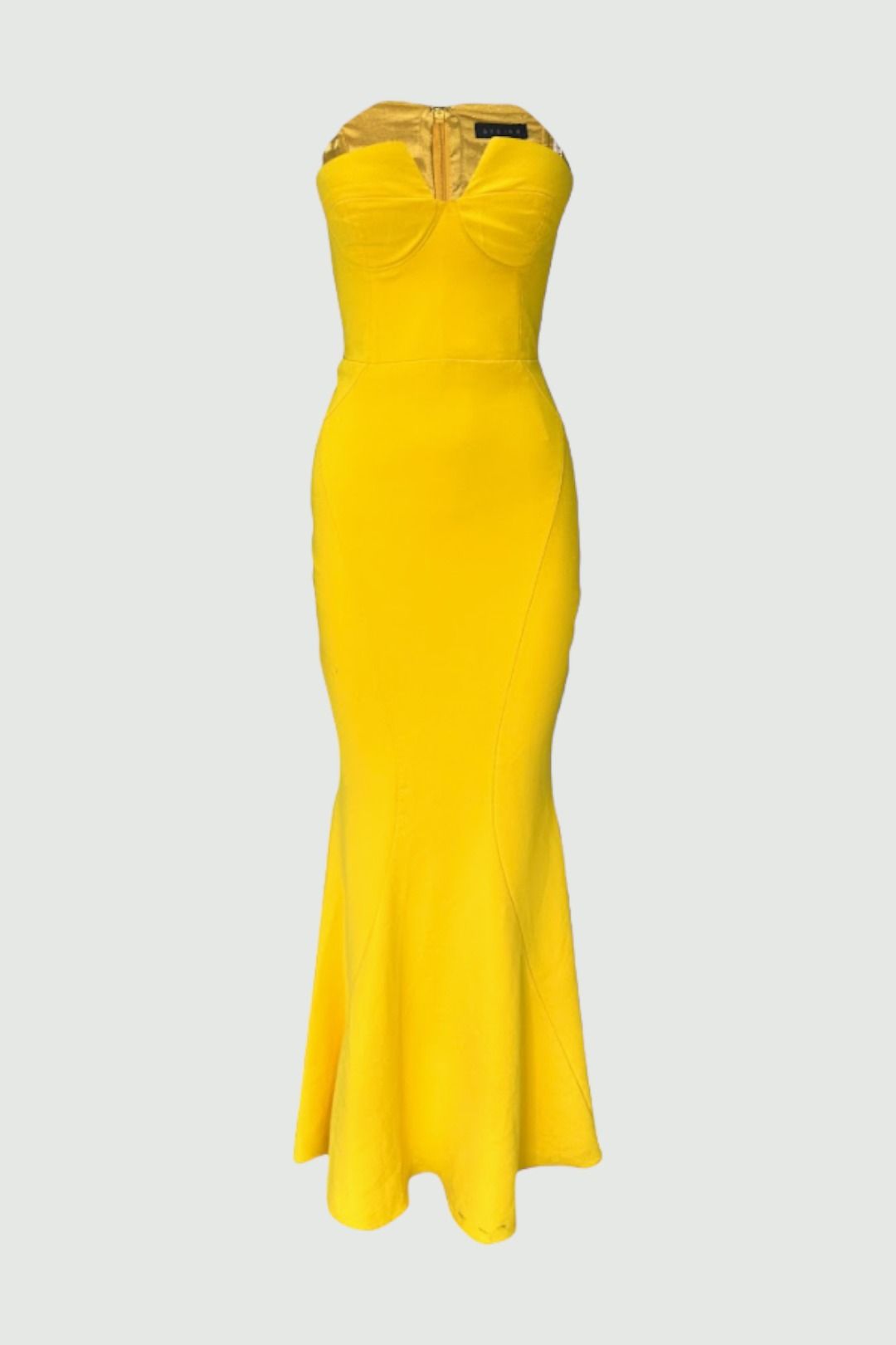 Buy Yellow Full-Length Strapless Gown | Sheike | GlamCorner