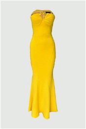 Sheike Yellow Full-Length Strapless Gown