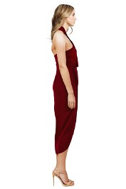 Shona Joy - Burgundy Core Knot Draped Dress for Hire | GlamCorner