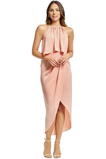 Shona Joy Core Knot Draped Dress Dusty Pink sz 2