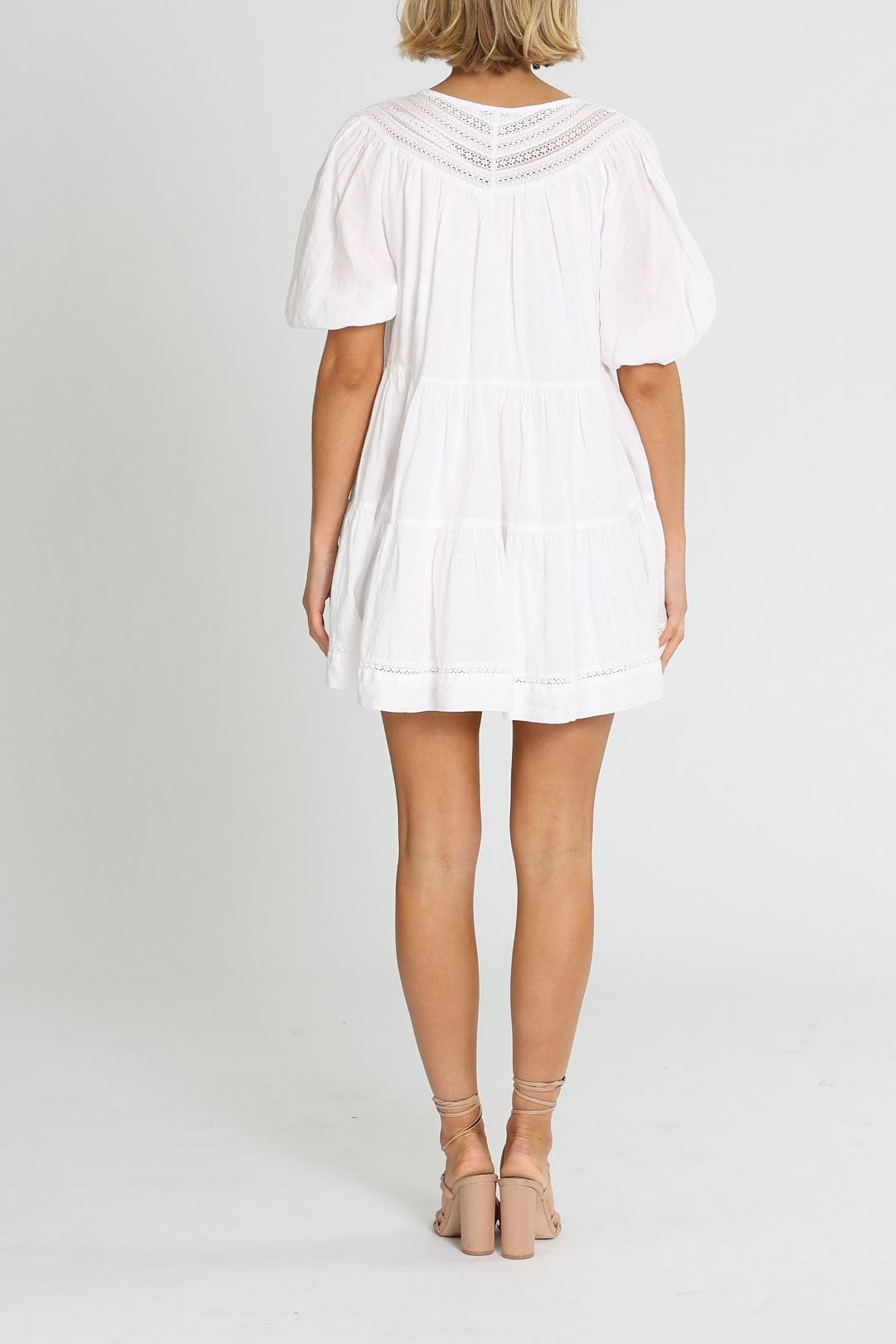 Shona Joy Adriana Mini Dress White Lace Trim