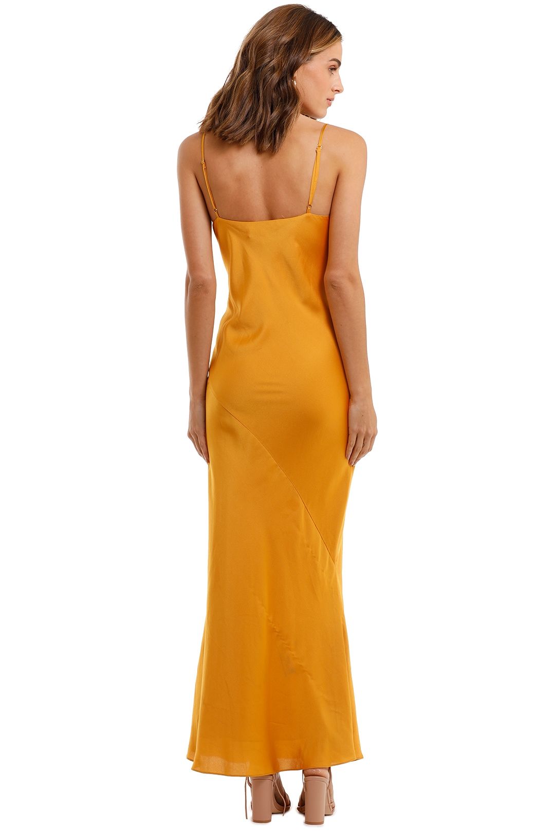 sage green midi bridesmaid dresses Saffron Silk Wrap Gown  EPHEMERL