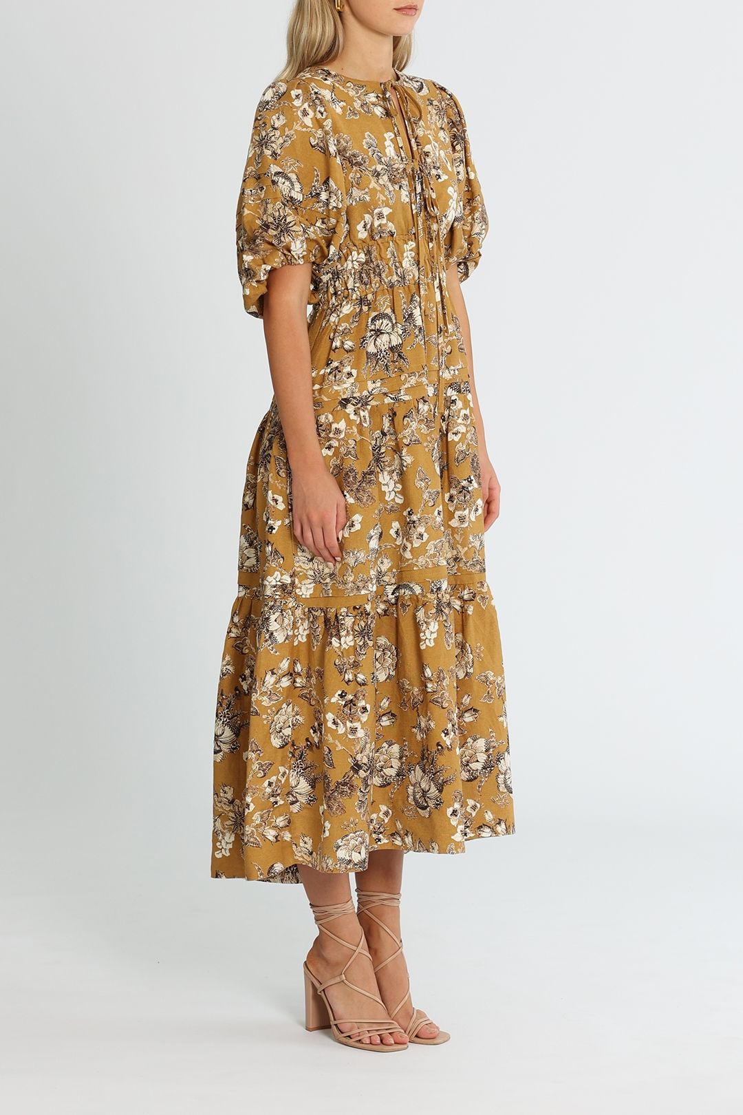 Shona joy tie front midi dress shop