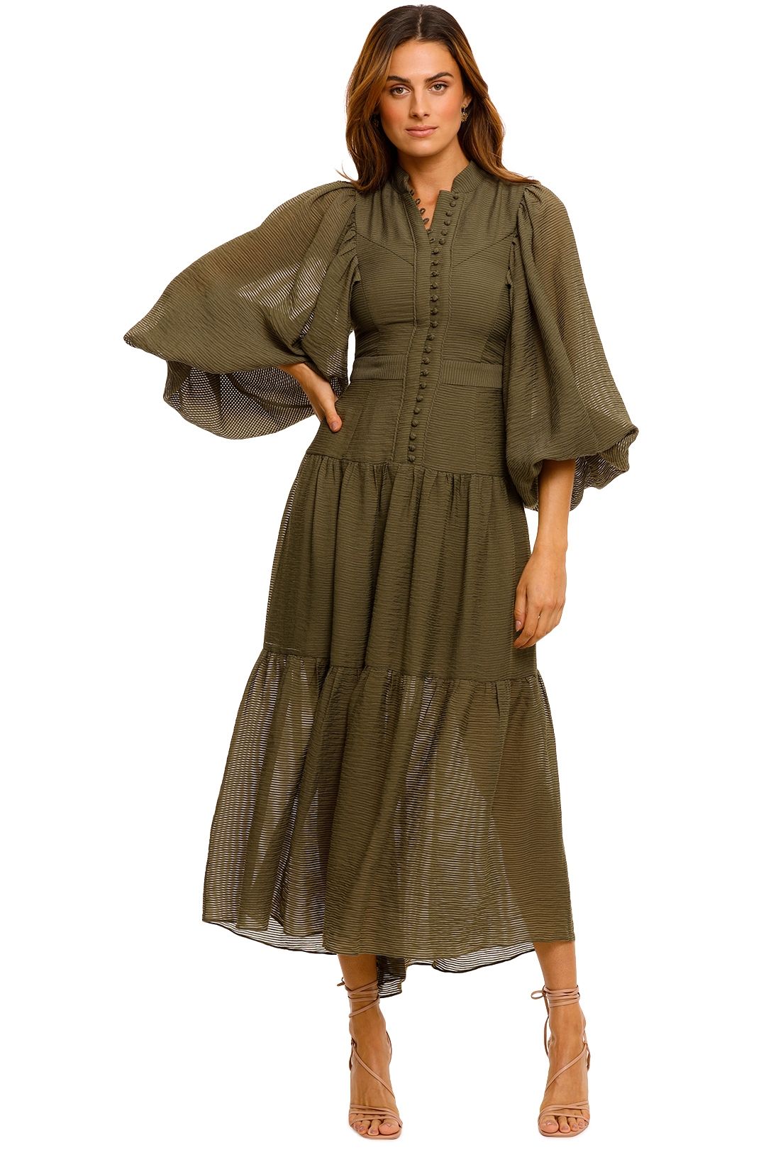 Shona Joy Charlotte High Neck Midi Dress 