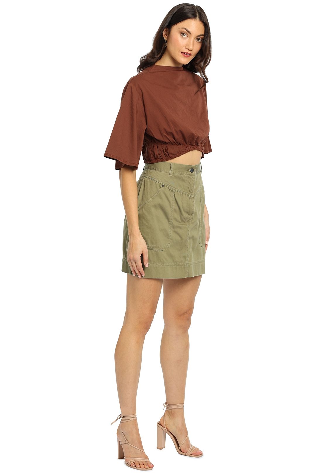 Shona Joy Chiara Mini Skirt Olive Green