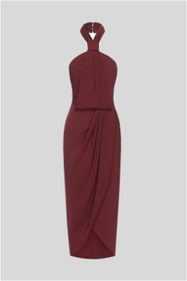 shona joy burgundy dress Buy Core Knot Draped Dress - Burgundy | Shona Joy