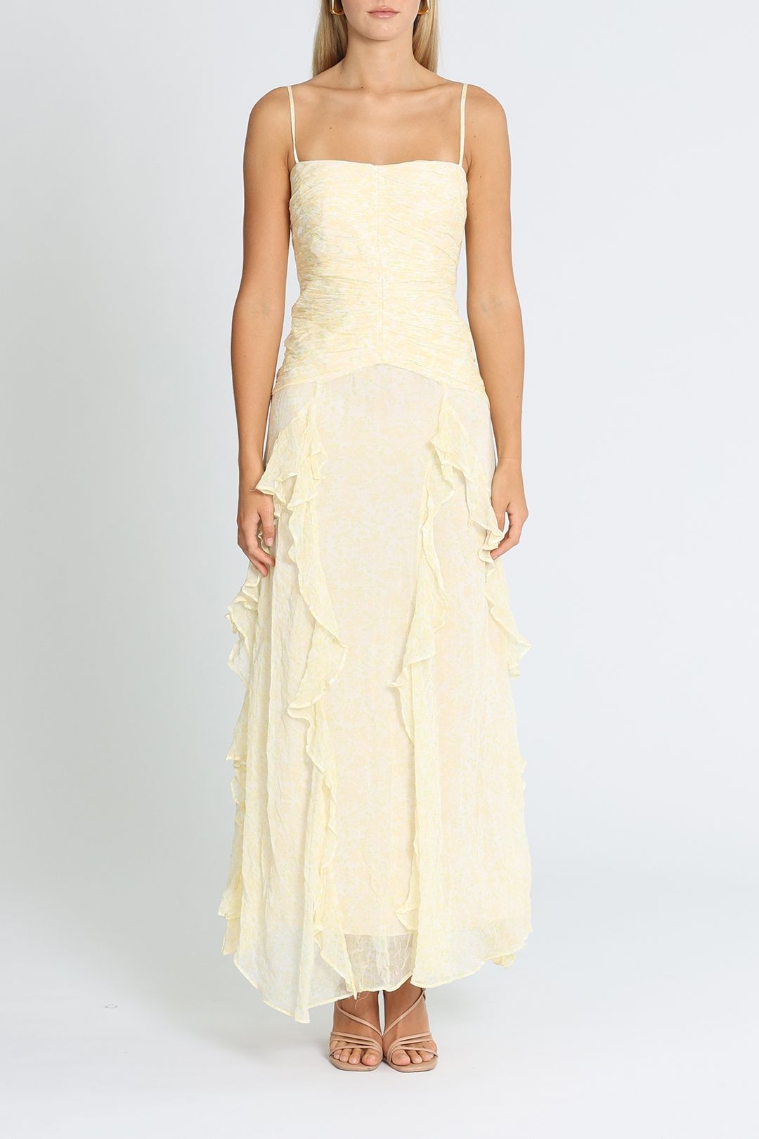 Shona Joy Gina Frill Maxi Dress Limoncello