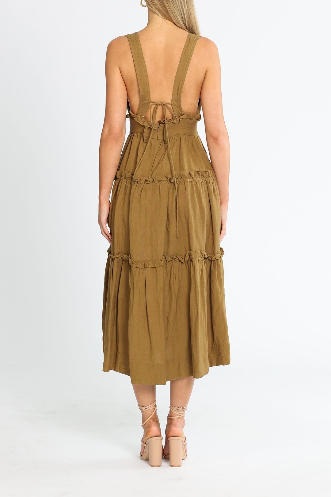 Shona Joy Juliana Ruffle Midi Backless