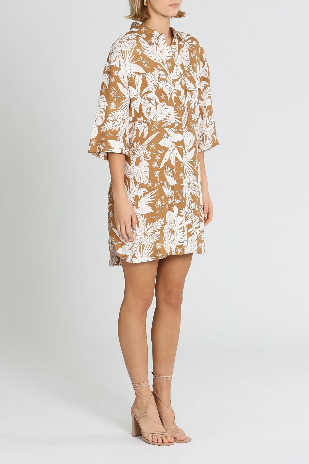 Shona Joy Kiana Oversized Shirt Dress Collared