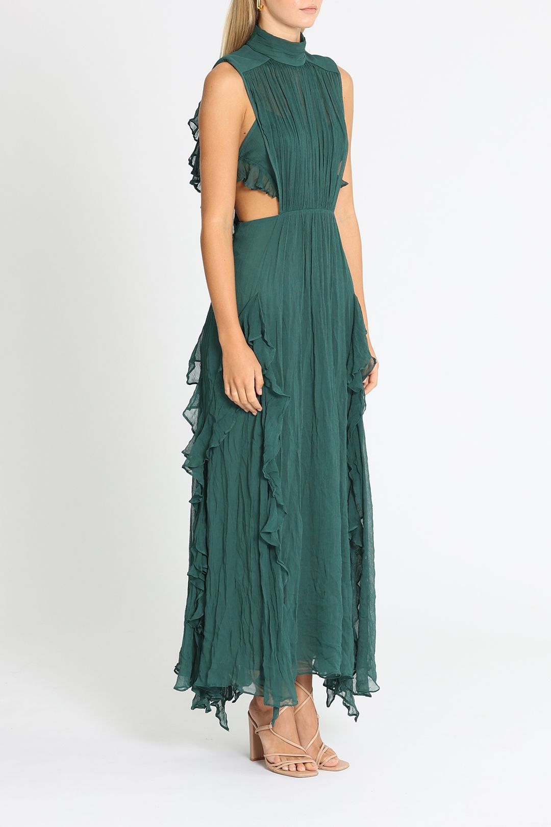 slinky halter neck dress Slinky Jersey Cut-Out Halterneck Gown in Burnt Orange - 12