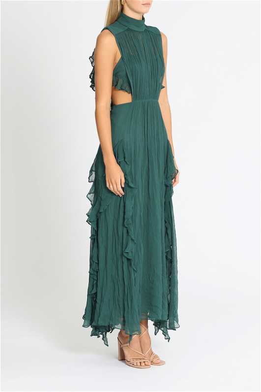 shona joy leonie backless frill maxi dress La Lune Cumulus Silk Backless Lace Split Maxi Dress | Ivory | Dresses