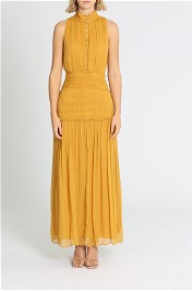 Shona Joy Leonie Button Up Midi Dress Mimosa