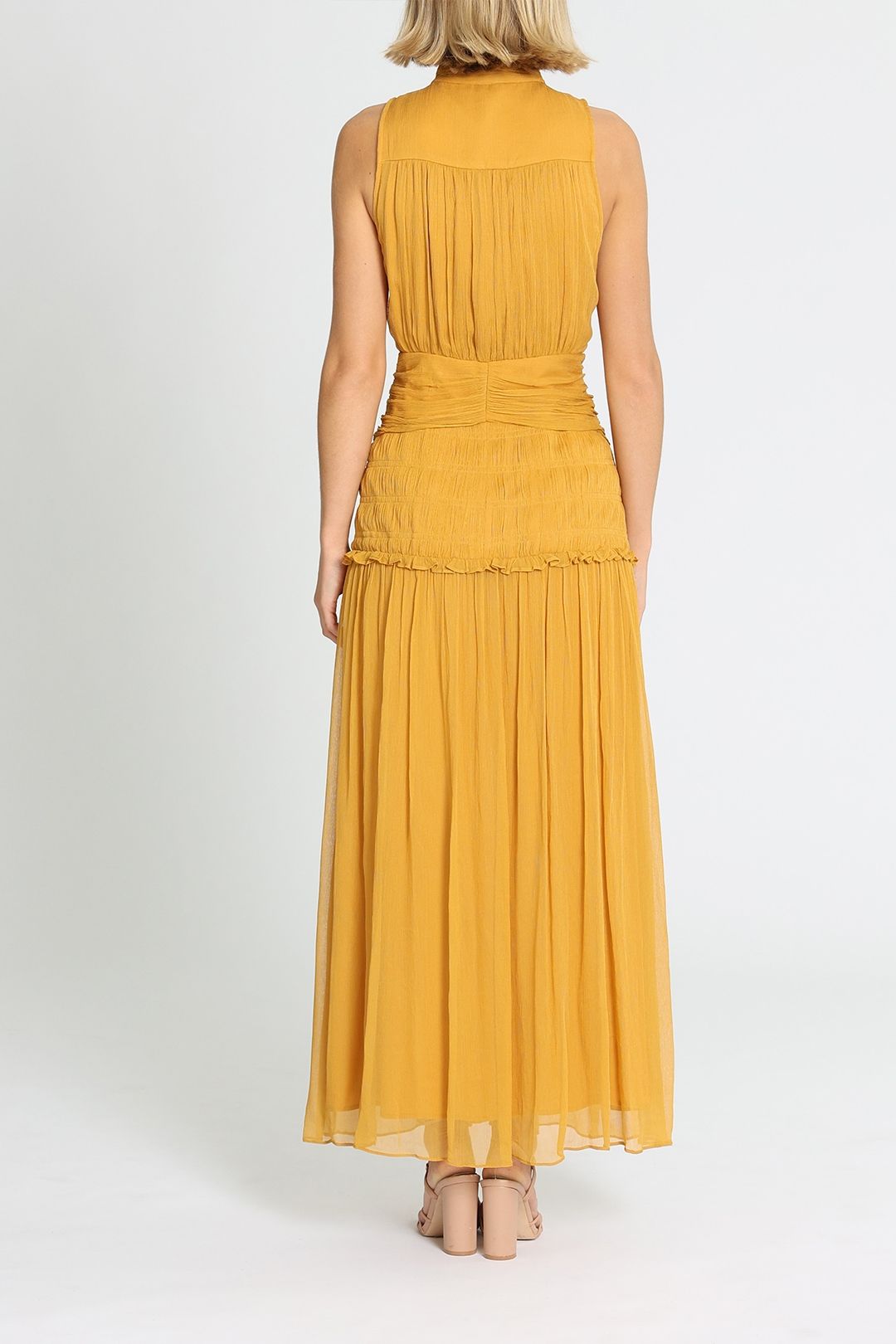 Hire Leonie Button Up Midi Dress in Mimosa | Shona joy | GlamCorner
